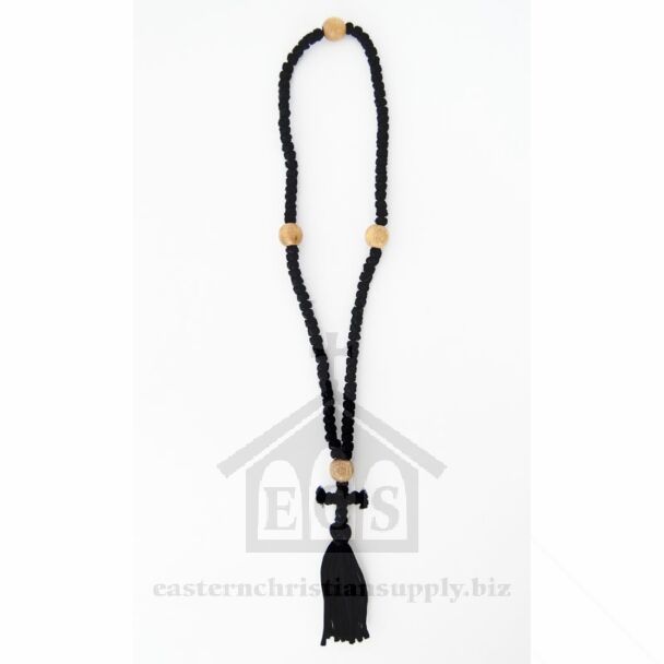100-knot floss prayer rope with myrtlewood beads