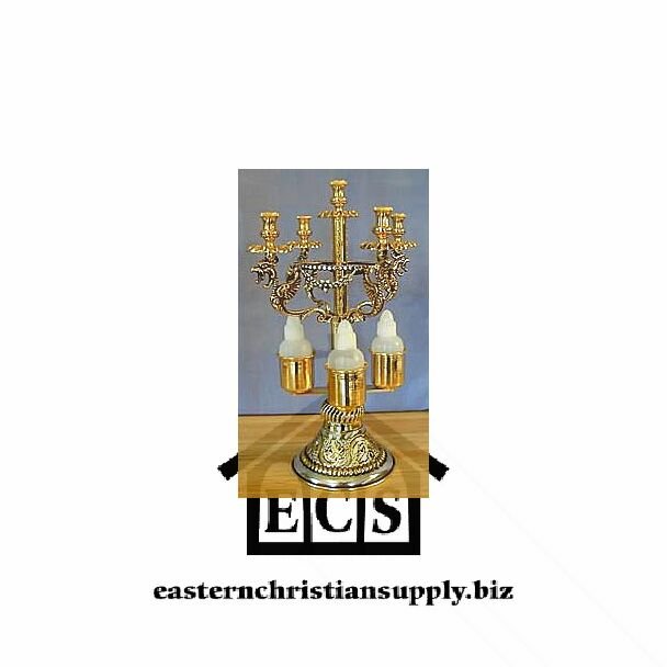 Gold- and silver-plated Litya candlestick