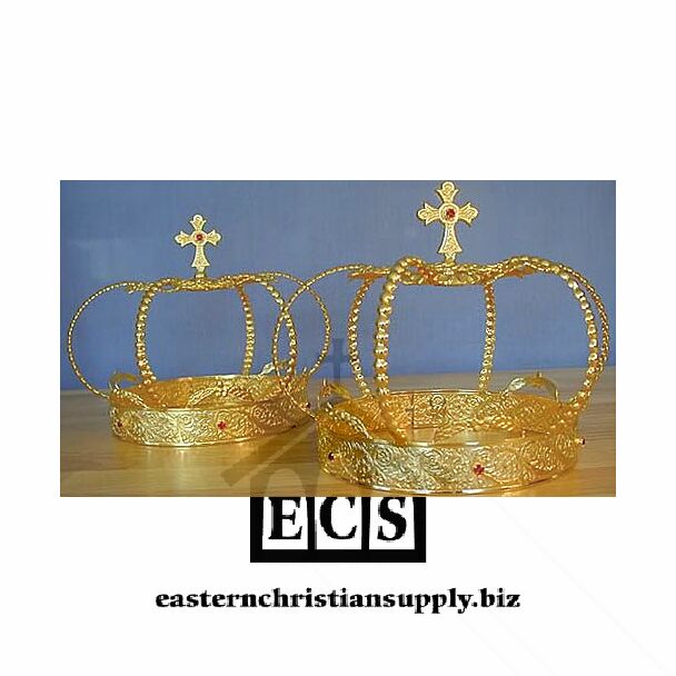 Gold-plated wedding crowns