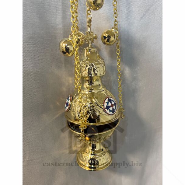 Gold Plated Russian Style Censer (B) with enameled medalions