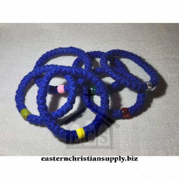 Wrist Prayer Ropes - Blue Yarn