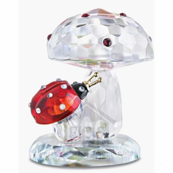 Glass Mushroom w/Lady Bug
