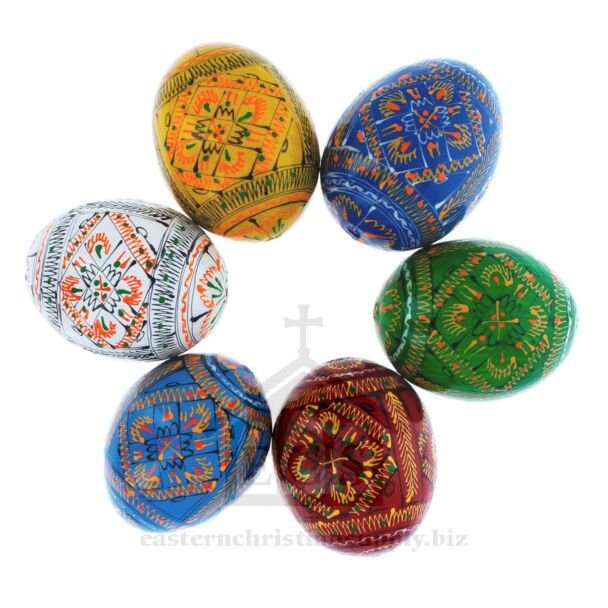 Ukrainian Pysanky Hand-painted Wooden Eggs - assorted colors (sold individually)