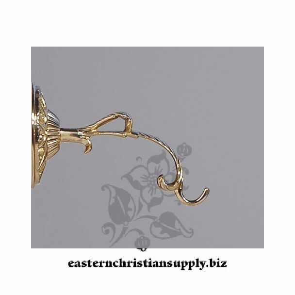 Short lacquered brass lamp hook