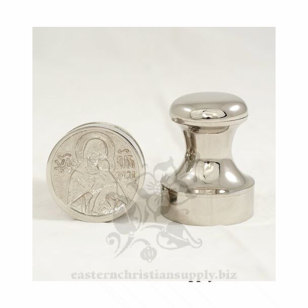 "Mother of God" nickel-plated prosphora seal