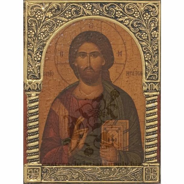 Brass-Framed Icon of Christ