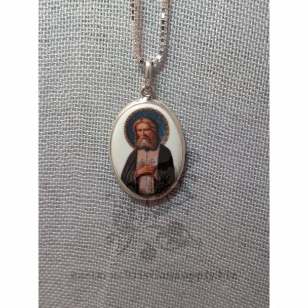 Porcelain Pendant of St. Seraphim of Sarov