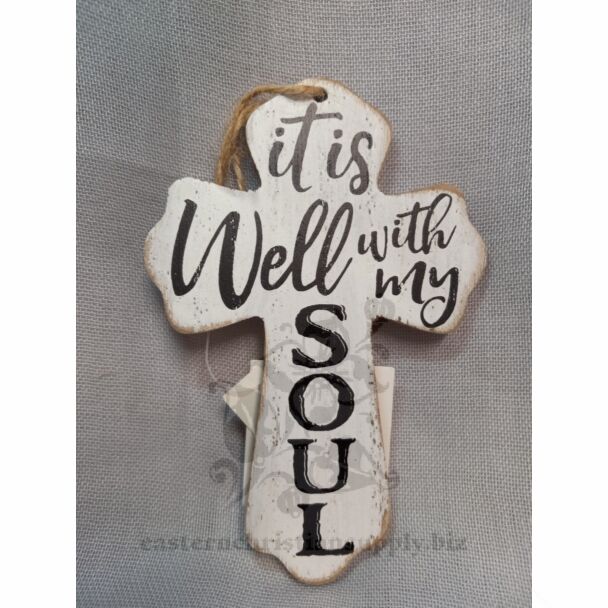 Well With My Soul Wood Wall Cross