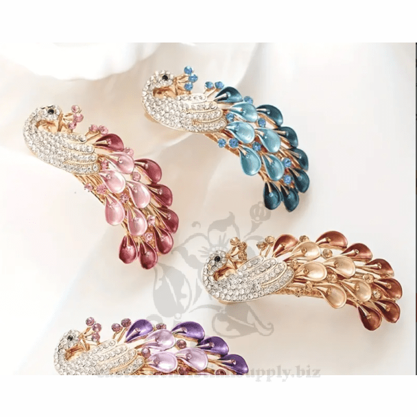 Peacock Barrette - Assorted Colors