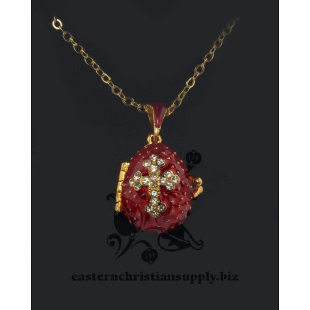 Red Cross Egg Pendant