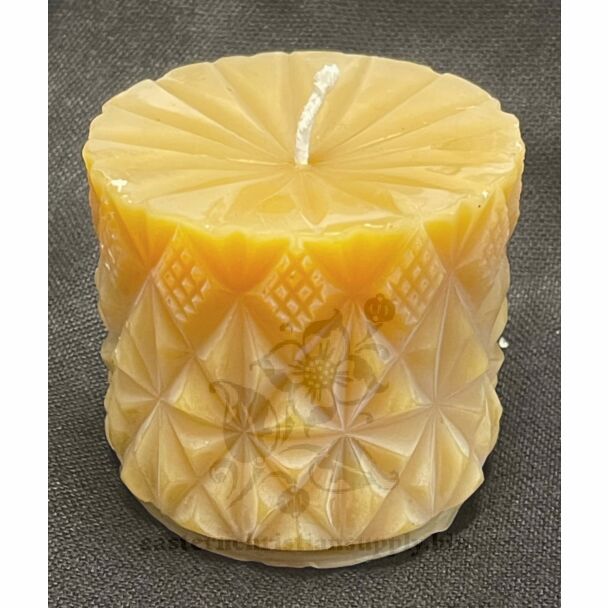 Cut Diamond Pattern Short Pillar Candle