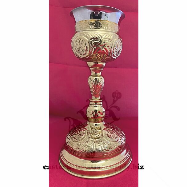 Lacquered brass chalice