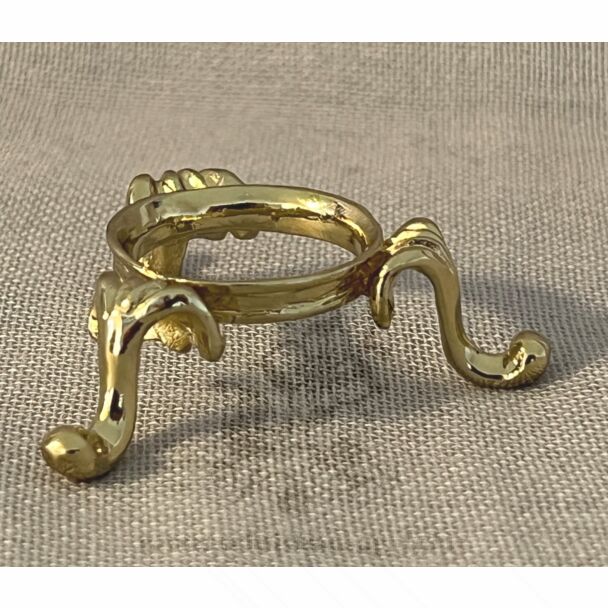 Low Profile Gold Tone Metal Egg Stand Holder