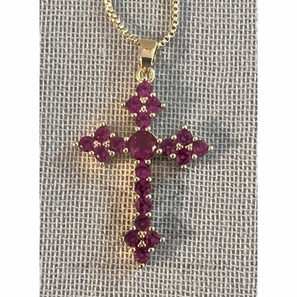 Fuchsia Rhinestone Cross