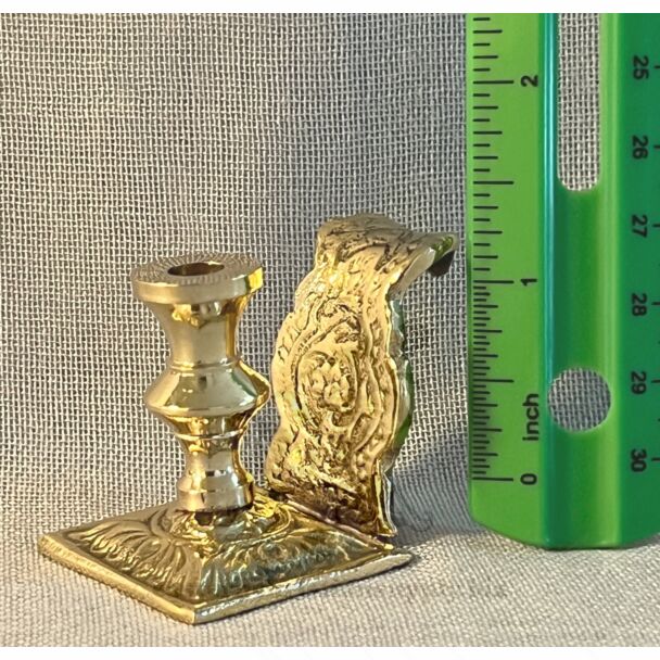 Brass Candle holder with handle and decorations