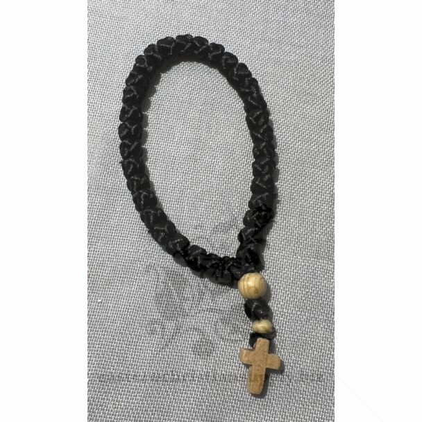 Wooden Cross and Beads 33-knot Heavy Floss Prayer Rope