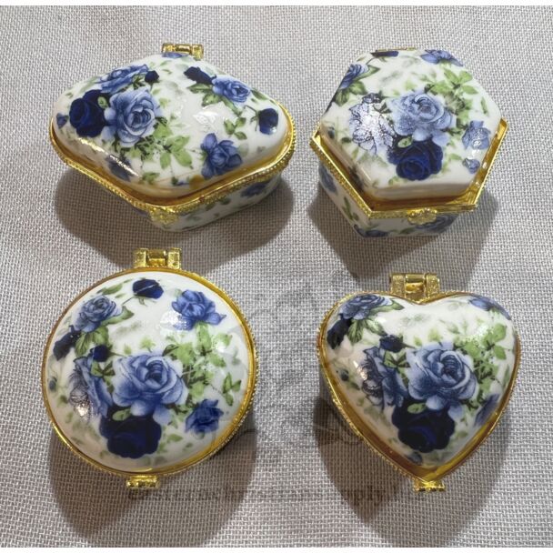 Mini Blue Trinket Box - Assorted Shapes