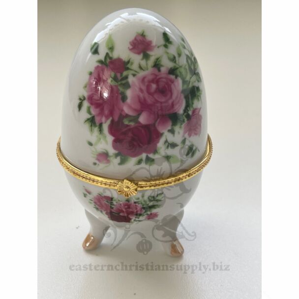 Large White Egg trinket box