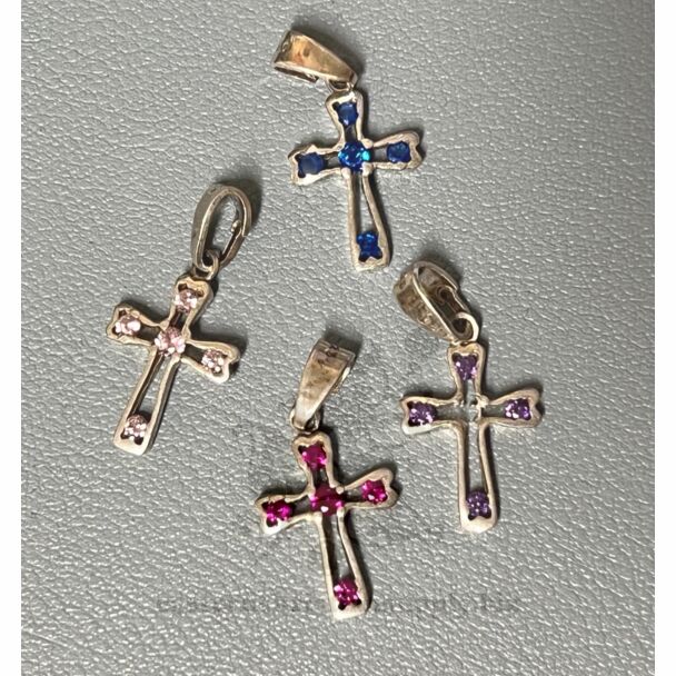 Mini Silver Crosses with Swarovski Rhinestones #2