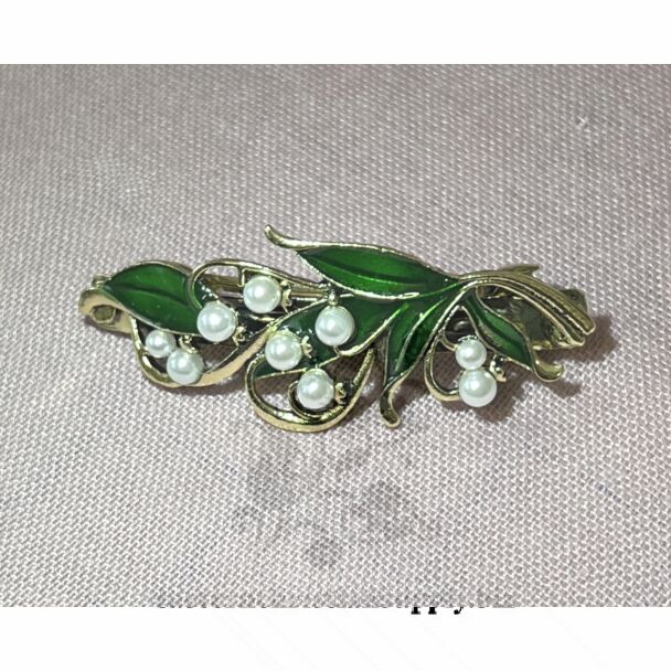 Pearl Lilly of the Valley Hair Clip