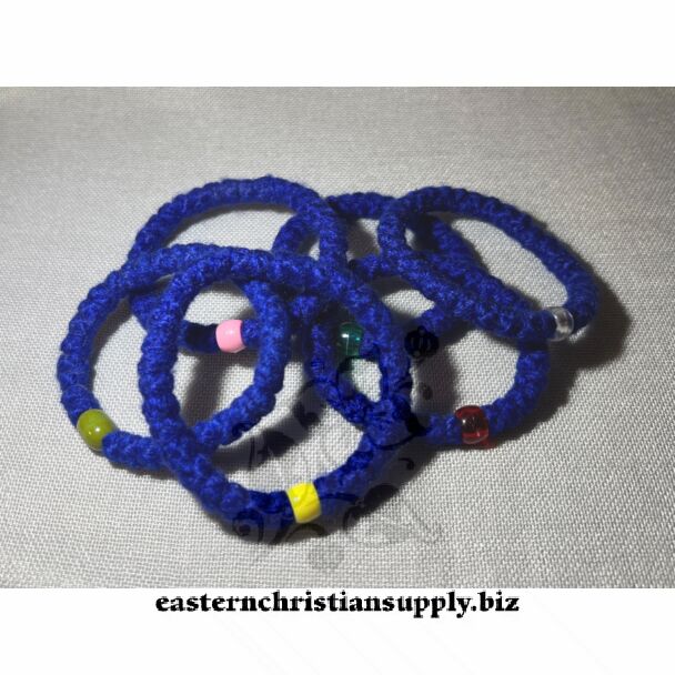 Wrist Prayer Ropes - Blue Yarn