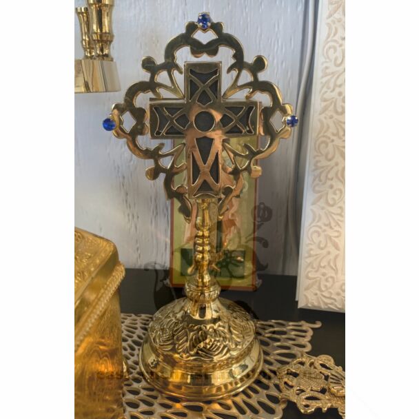 Jeweled Brass Cross