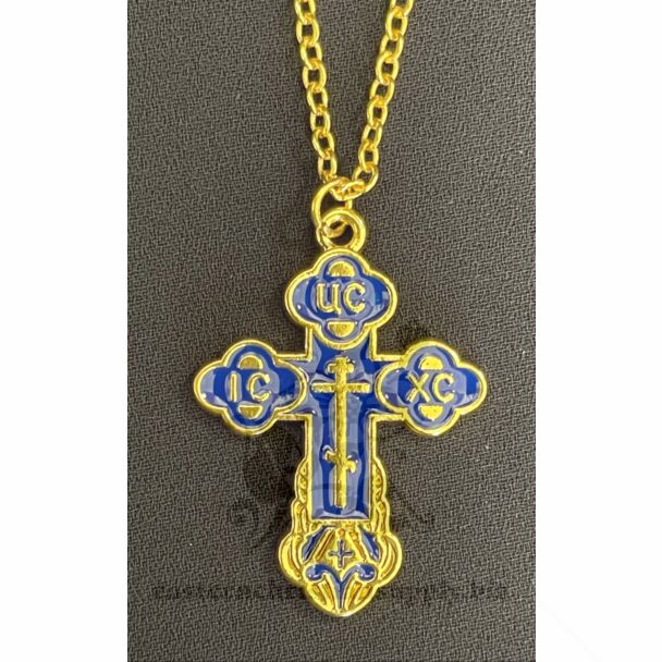 Enameled gold and blue Cross