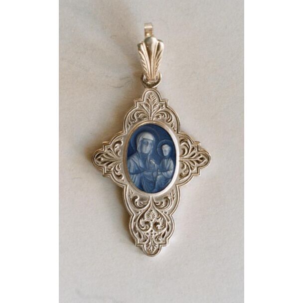 Sterling Silver and Enamel “Hodegetria” Cross