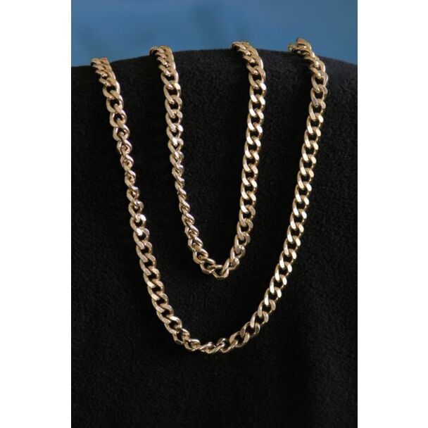 Faux gold double-curb chain