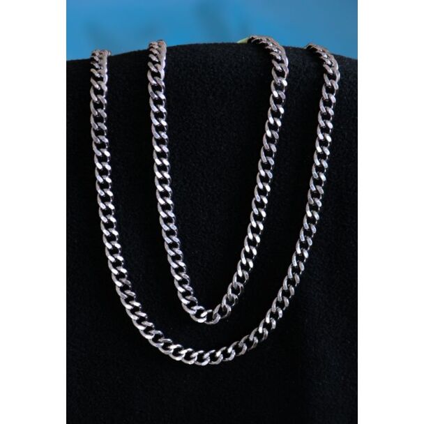 Faux silver double-curb chain