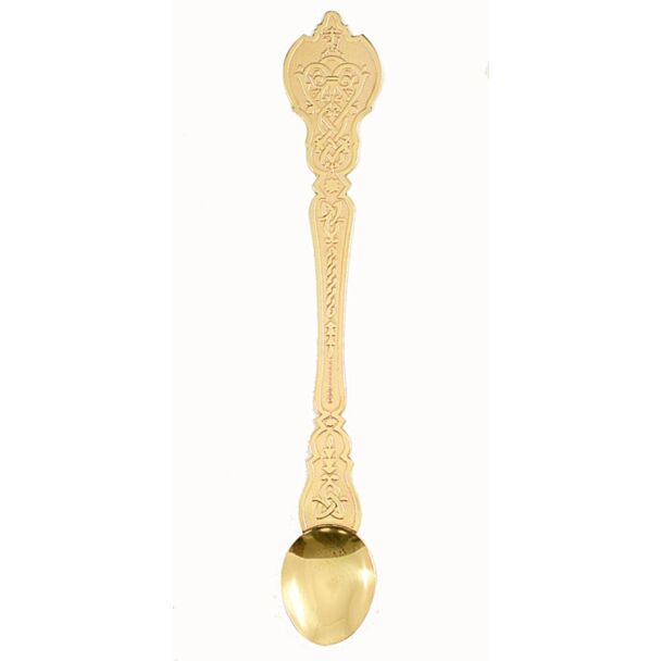 Lacquered brass Russian Communion spoon - Large "bowl"