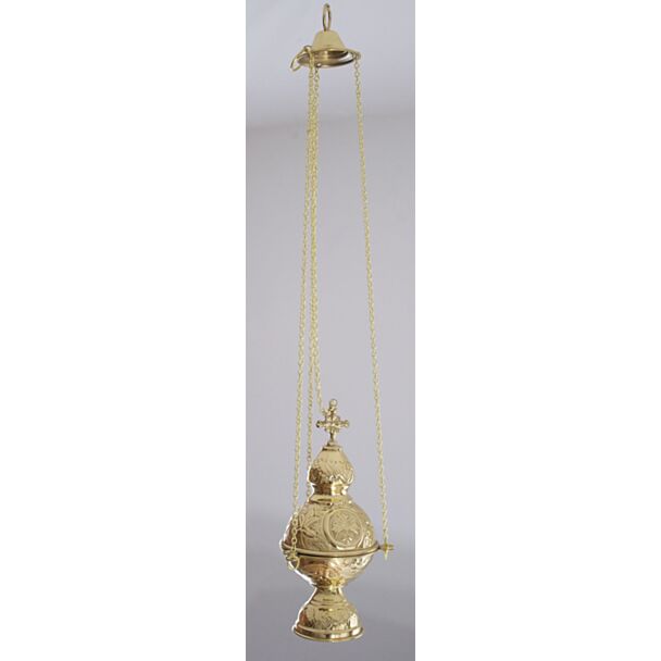 Lacquered brass censer without bells