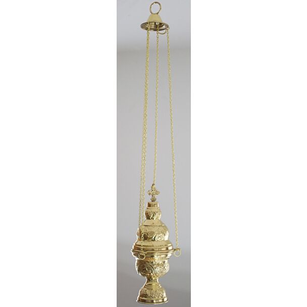 Lacquered brass censer without bells