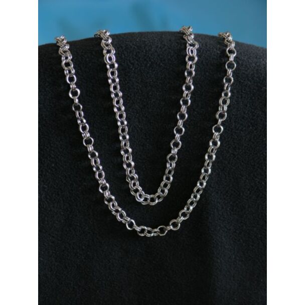 Faux silver double-link cable chain