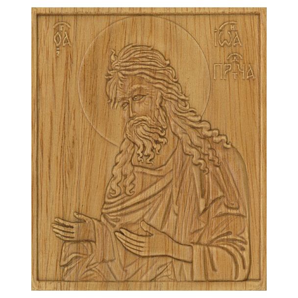 The Holy Forerunner John Icon (bas-relief wood)
