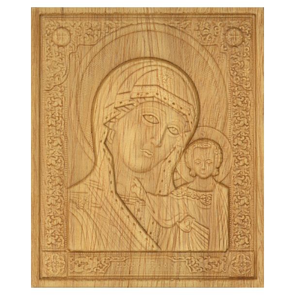 “Kazanskaya” Mother of God Icon (bas-relief wood)