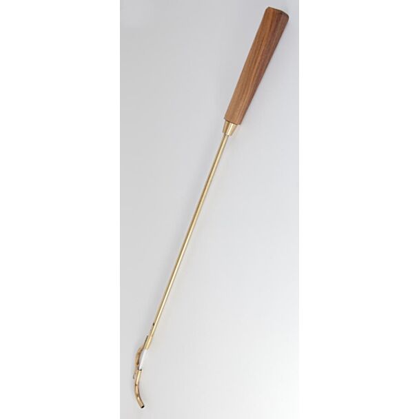Satin Brass Candle Lighter w/Walnut Handle 20" Long - SPECIAL ORDER!
