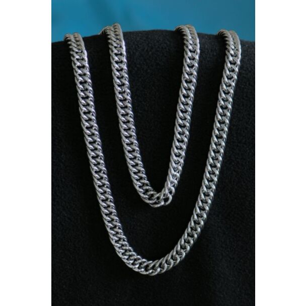 Faux silver curb chain