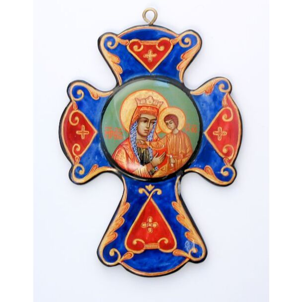 Lacq. Theotokos Pendant Blue