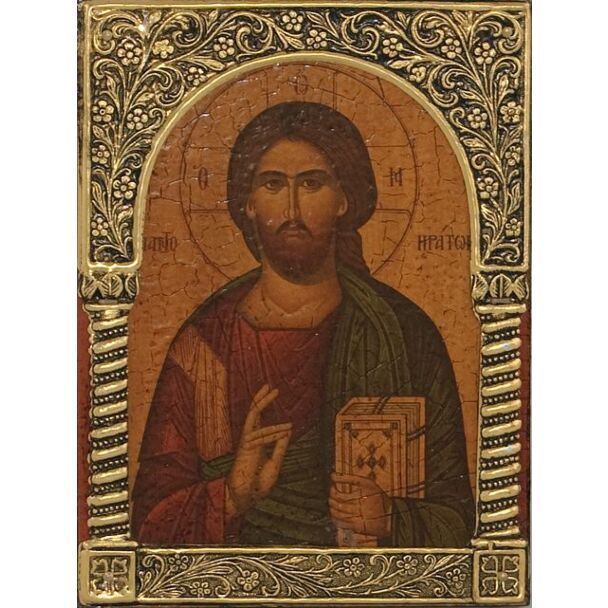 Brass-Framed Icon of Christ