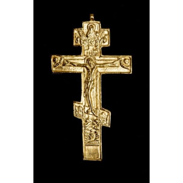 Gold-plated sterling silver three-barred Russian pectoral Cross - SPECIAL ORDER!