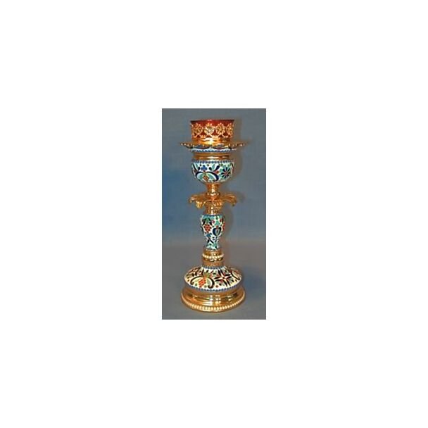 Gold-Plated and Enamelled Holy Table Lamp