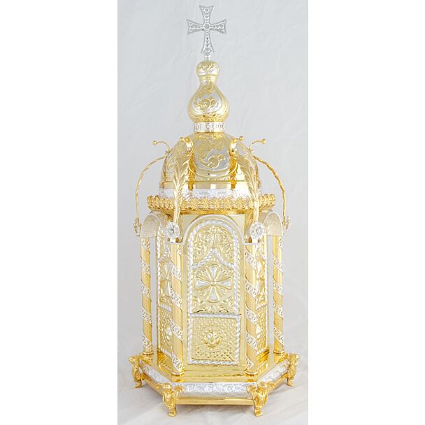 Gold- and silver-plated hexagonal tabernacle - SPECIAL ORDER!