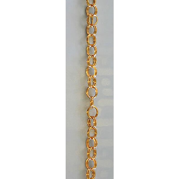 Gold Plated Sterling Silver 9mm Double Cable Chain, 46" w/Ducktail