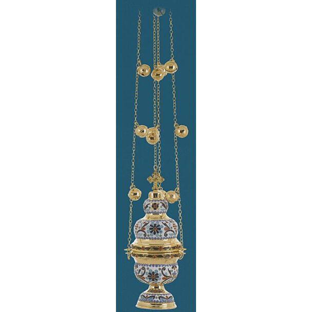Gold-plated censer with enamel