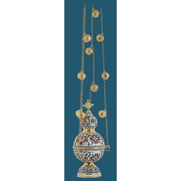 Gold-plated censer with enamel
