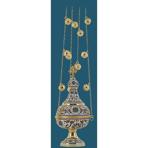 Gold-plated and enamelled censer