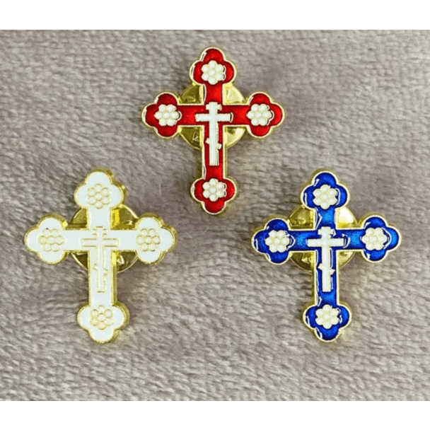 Cross Brooch w/"Flowers"