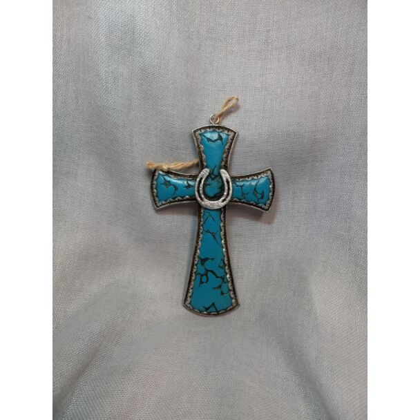 Turquoise Horseshoe Wall Cross