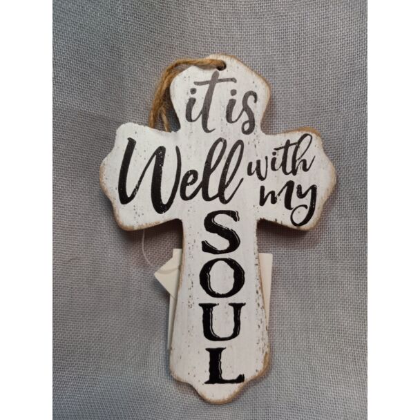 Well With My Soul Wood Wall Cross